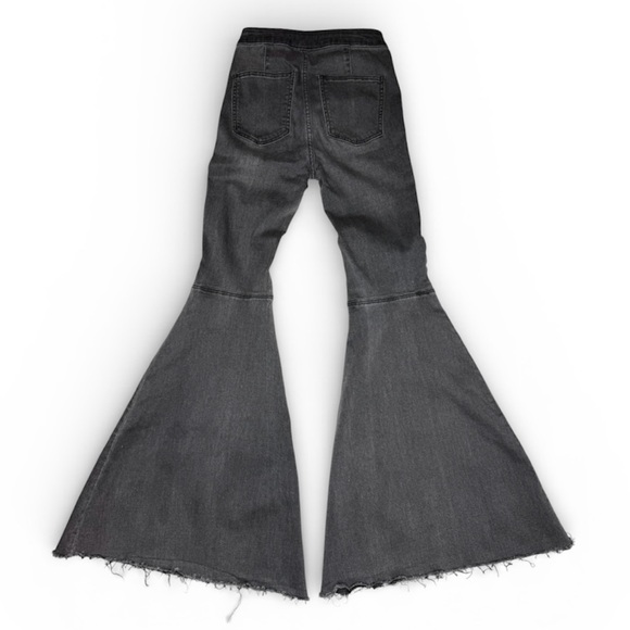 Free People “Just Float On” Flare Jeans Black High-Rise Bell Bottoms Sz 24 - Picture 2 of 16